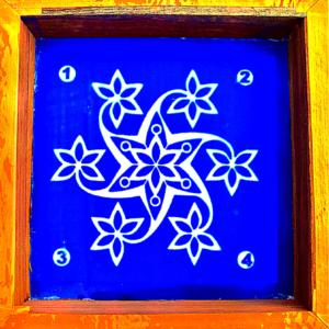 C4 – Floral Star Rangoli Stencil | Utkarsha Rangoli