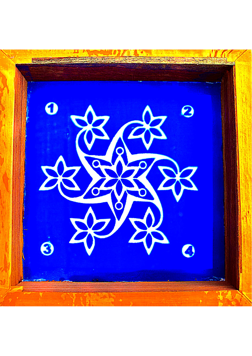 C4 – Floral Star Rangoli Stencil | Utkarsha Rangoli